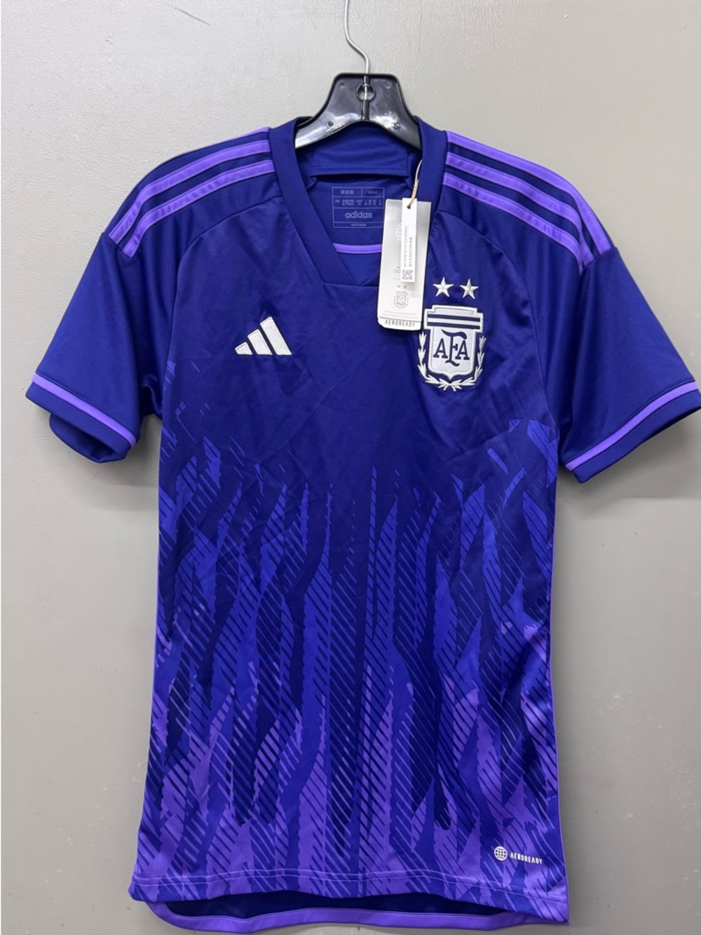 NWT Adidas AFA Argentina 2022 World Cup Away Soccer Jersey Purple Men Size XS